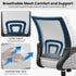 Yaheetech Ergonomic Office Chair, Mid Back Computer Chair with Lumbar Support, Adjustable Rolling Swivel