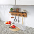 Mail and Key Holder for Wall, Decorative Wooden Shelf with Hooks, Wall Mounted Coat Rack (Light Brown)