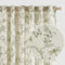 Lazzzy Charlotte Green Floral Curtains 84 Inch Length Linen Farmhouse Curtain Back