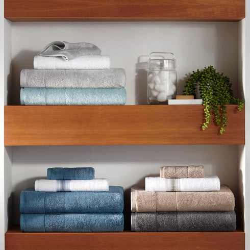 Pack 8, 100% 600 13 13 Aston & Arden Aegean Terry Solid Washcloth, of Turkish Cotton GSM Soft Absorbent Face & Body