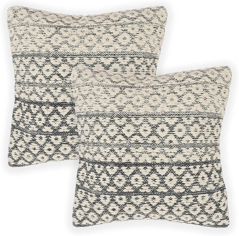 REDEARTH Tufted Throw Pillow Cushion Covers - Boho Textured Woven Decorative Cases