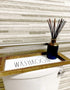 Rae Dunn Toilet Tank Tray, Decorative Wooden Organizer for Bathroom Storage of Toilet Paper and Hand Towels