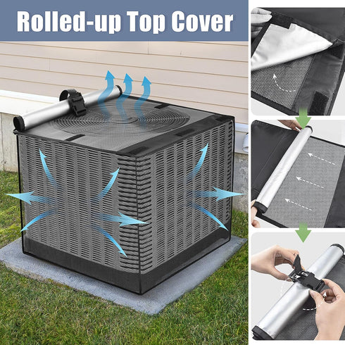 Air Conditioner Covers for Outside, Breathable Full Mesh, Waterproof Top, 32"W x 32"D x 36"H