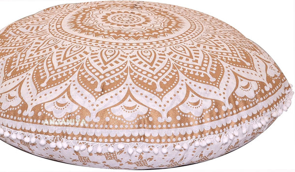 ANJANIYA 32" Ombre Mandala Bohemian Yoga Meditation Floor Pillow Cover Comfortable Home Cushion