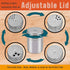 12-pack 6oz Set -192 CUSINIUM Metal Seasoning Containers with Adjustable Lid Labels + Marker - Spice Jars Organizers