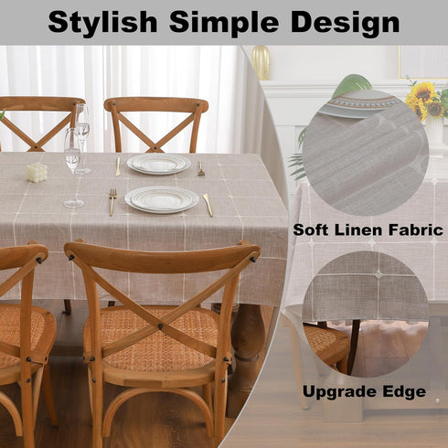 Gernaice 36x55 Inch Plaid Rectangle Coffee Table Cover, Farmhouse Embroidered Fabric Checkered Tablecloths, Dust Proof
