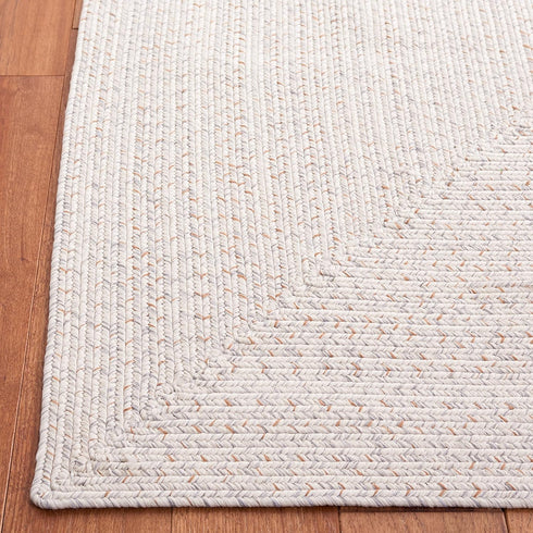 2'3" 4', (BRA201A) SAFAVIEH Washable Rug Outdoor Braided Collection - x Ivory & Light Grey, Handmade & Reversible