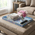 Set 2 15.7" 11.8" Hiceeden of Boho Floral Serving Tray with Handles, x Decorative Plastic Ottoman Tray, Modern Large