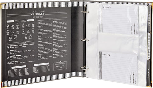 C.R. Gibson Gray Leatherette Lined Recipe Notebook, 11'' x 12''