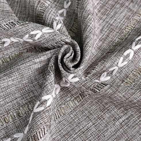 24x24 inch) NEWISHER Rustic Farmhouse Embroidered Small Square Tablecloth Jacquard Striped Table Cloth Linen Texture