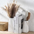 8.66 inch Vaseking Elegant White Petite Vase, Ceramic Modern Minimalism Geometric Texture Purse Vase with Hanging Rope