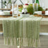 DII Farmhouse Braided Stripe Table Runner Collection, 15x72, Antique Green