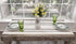 Gray Beige Stripped Farmhouse Cotton Table Runner, Dresser Scarf, Rustic Décor (17Wx54L)