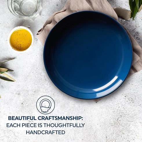 4-Pc Set, 8-1/2-Inch Set, Corelle Stoneware Meal Bowl Handcrafted Artisanal Double Bead Cereal Bowls, Solid Glaze