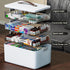 4-Tier CTIME XL Medicine Organizer - Portable Medicine Cabinet with Leather Handle, Empty First Aid Kit for Home