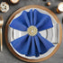 Geiserailie 6 Pcs Gold Flower Napkin Rings, Alloy Floral Crystal Rhinestone Holders for Wedding, Holiday Table