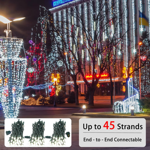 25ft 50 Counts Commercial 5mm IP65, JK5665 White LED Christmas Lights - Grade Outdoor Waterproof, Wide Angle Green