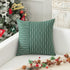 18x18, Set 2, Kevin Textile Dark Green and Beige Farmhouse Striped Patchwork Linen Decorative Throw Pillows Covers