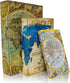 Decorative Book Box Set of 3, Faux Antique Trinket Keepsake Storage Box with Ancient World Map Pattern, Graduation Gift