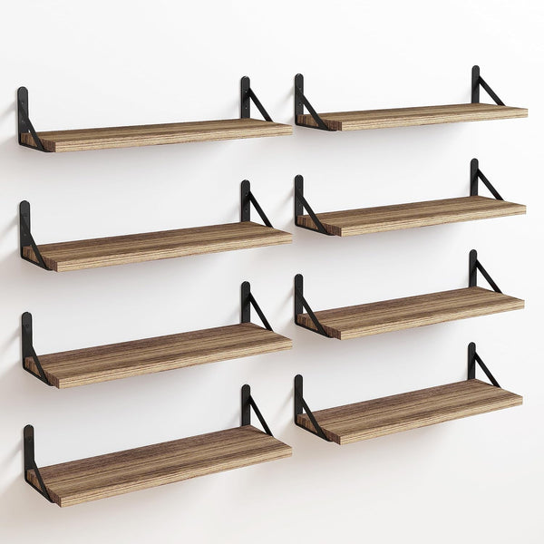 Fixwal Shelves for Room Wall, Width 4.7in Rustic Wood Wall Storage, Floating