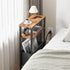 3 LET503RE Narrow Side Table with Charging Station Slim End Table Sofa with Magazine Rack, Bedside Table for Small