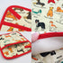 Pot Holders Set of 2 - Heat Resistant 480? Kitchen Cotton with Dog Flower Print for Home Cooking & Baking