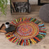 DII Chindi Home Collection Handwoven Multicolor Area Rag Rug, 3' Round with Fringe, Multi-Color