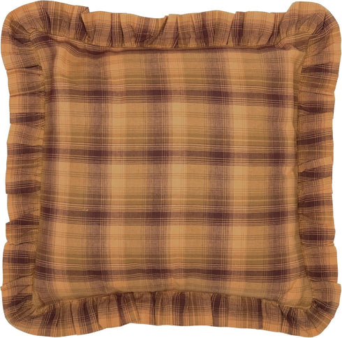 VHC Brands Prescott Plaid Cotton Rustic Square Pillow, 16x16 Filled Bedding Accessory