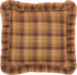 VHC Brands Prescott Plaid Cotton Rustic Square Pillow, 16x16 Filled Bedding Accessory