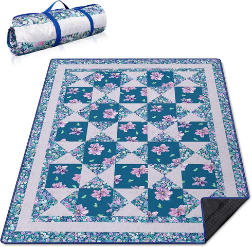 Supfitness Extra Large Picnic Blankets Waterproof Foldable (60"x 80") Beach Blanket Waterproof Sandproof,3-Layer