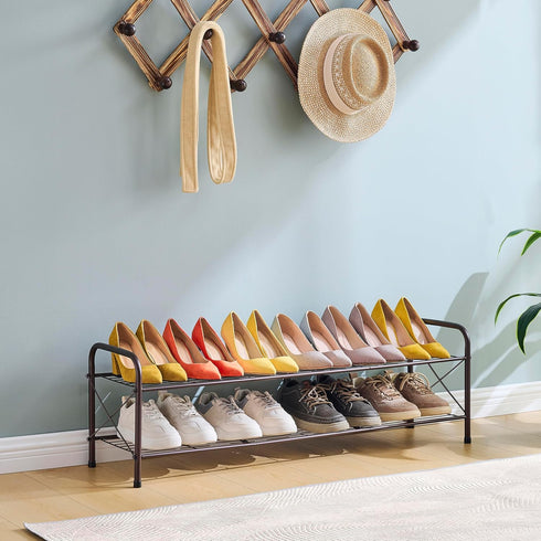 2 Closet, Hoctieon Tier Shoe Rack for Shoe Rack FreeStanding, Entryway Shoe Shelf, Shoe Storage Organizer, Durable Mesh