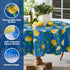 Newbridge Round Vinyl Tablecloth, 70 Inch, Mediterranean Zest Vinyl Flannel Backed Table Cloth with Lemon Print