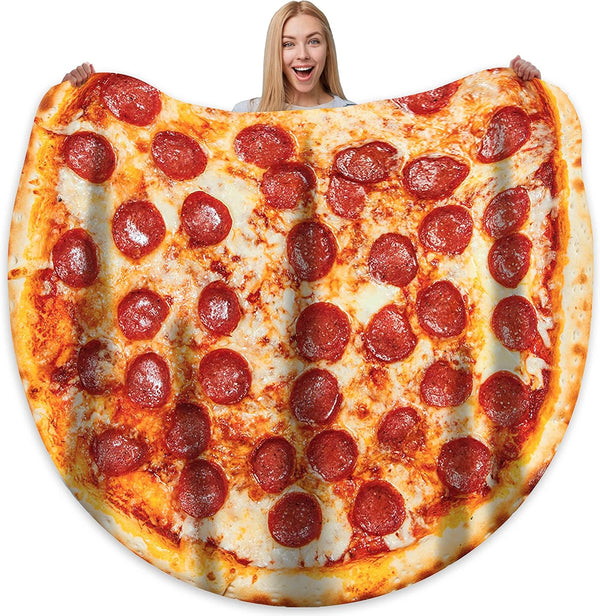 Bcareself Pizza Blanket 71 inches for Adult Kids, Double Sided Funny Realistic