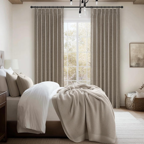 45 Inch 2 Set, Pinch 40 45 Inches Extra Short Dark Flax Light Filtering Kitchen Curtains Panels Memory Trained Pleated