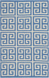 SAFAVIEH Montauk Collection Accent Rug - 2'6" x 4', Handmade Blue & Ivory Greek Key Cotton for High Traffic Areas