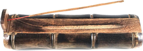 Bamboo Incense Holder Handmade Stick Incense Burner Craft Storage Box Wood Ash Catcher Sticks Incense Holder Brown Meditation Incense Holders Burners for Sticks Catch all Ashes Gift Gifts by TREELANCE