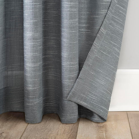 Clean Window Sheer Curtain Panel, 50" W x 96" L, Vintage Blue, Basketweave Anti-Dust Allergy/Pet Friendly