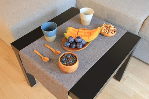 Akutana 48 inch, Grey Table Runner Gray Dresser Scarf, Waterproof Coffee Table Runner, Outdoor Small Dining Table