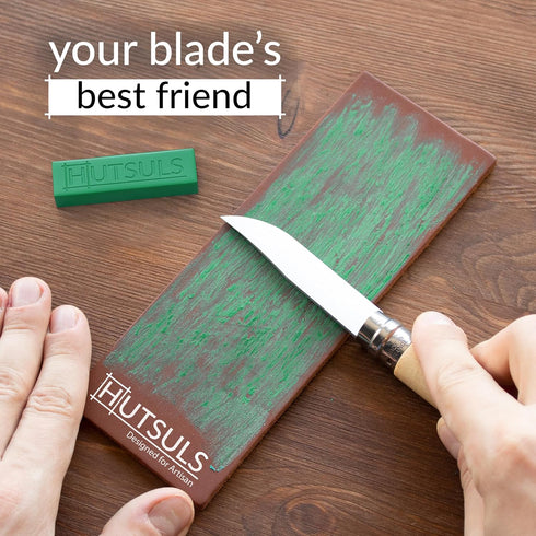 Brown Leather Strop with Compound, Razor-Sharp Edges with Stropping Kit and Honing Compound