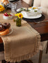 DII Jute Burlap Collection Table Runner, 14x108 with Ruffle Trim for Kitchen Tabletop