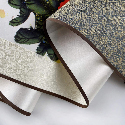 AtfArt Asian Wall Decor, Beautiful Silk Scroll Painting Flowers - Proud Plum, Iron Heart Oriental Wall Hanging