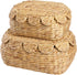 LUSYDECO Set of 2 Wicker Storage Baskets with Lid, Rattan Basket Decorative