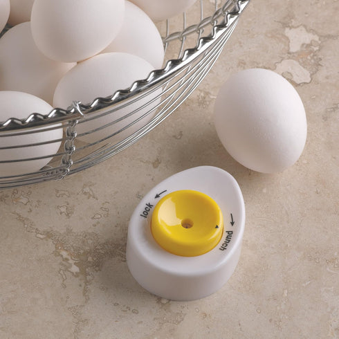 Fox Run Hard Boiled Egg Piercer, White, with Safety Lock Feature