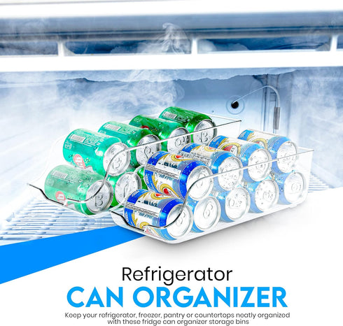 Utopia Kitchen Clear Soda Can Organizer, Set of 4 Drink Organizer Bins for Fridge or Countertop, Soda Can Dispenser