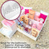 Uncluttered Designs Large Makeup Organizer for Vanity - Countertop Desk with Drawers for Cosmetic, White