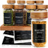 160 Spice Jar Labels, Minimalist Matte Black Stickers for Kitchen & Pantry Organization