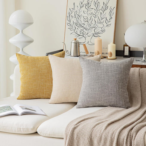 Kevin Textile Decorative Throw Pillow Covers, Set of 2, 20 x 20 inches, Grey, Modern Farmhouse
