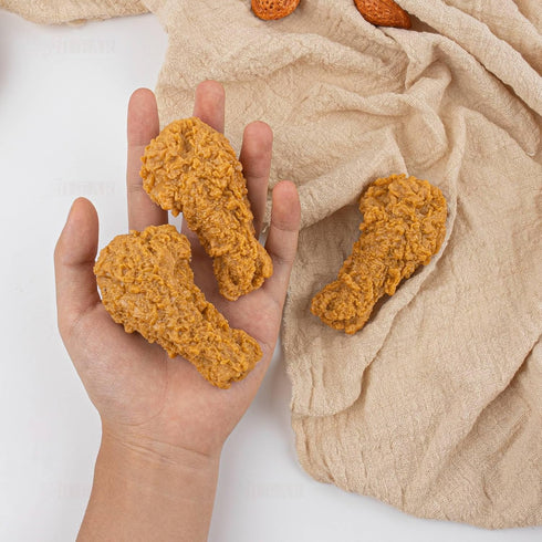 3 Pack AUEAR, Artificial Fried Chicken Leg Simulated Lifelike Fake for Home Market Display Kitchen Decoration
