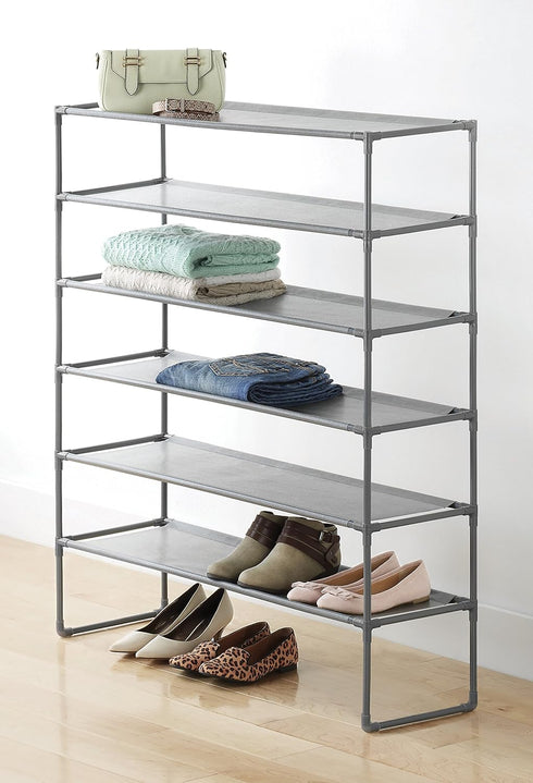 6-Tier Whitmor Spacemaker Shelves, Gunmetal