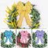 Whaline 4pcs Spring Wreath Bow, Large Colorful Easter Decoration Ribbon Bows in Pink, Purple, Yellow, Blue